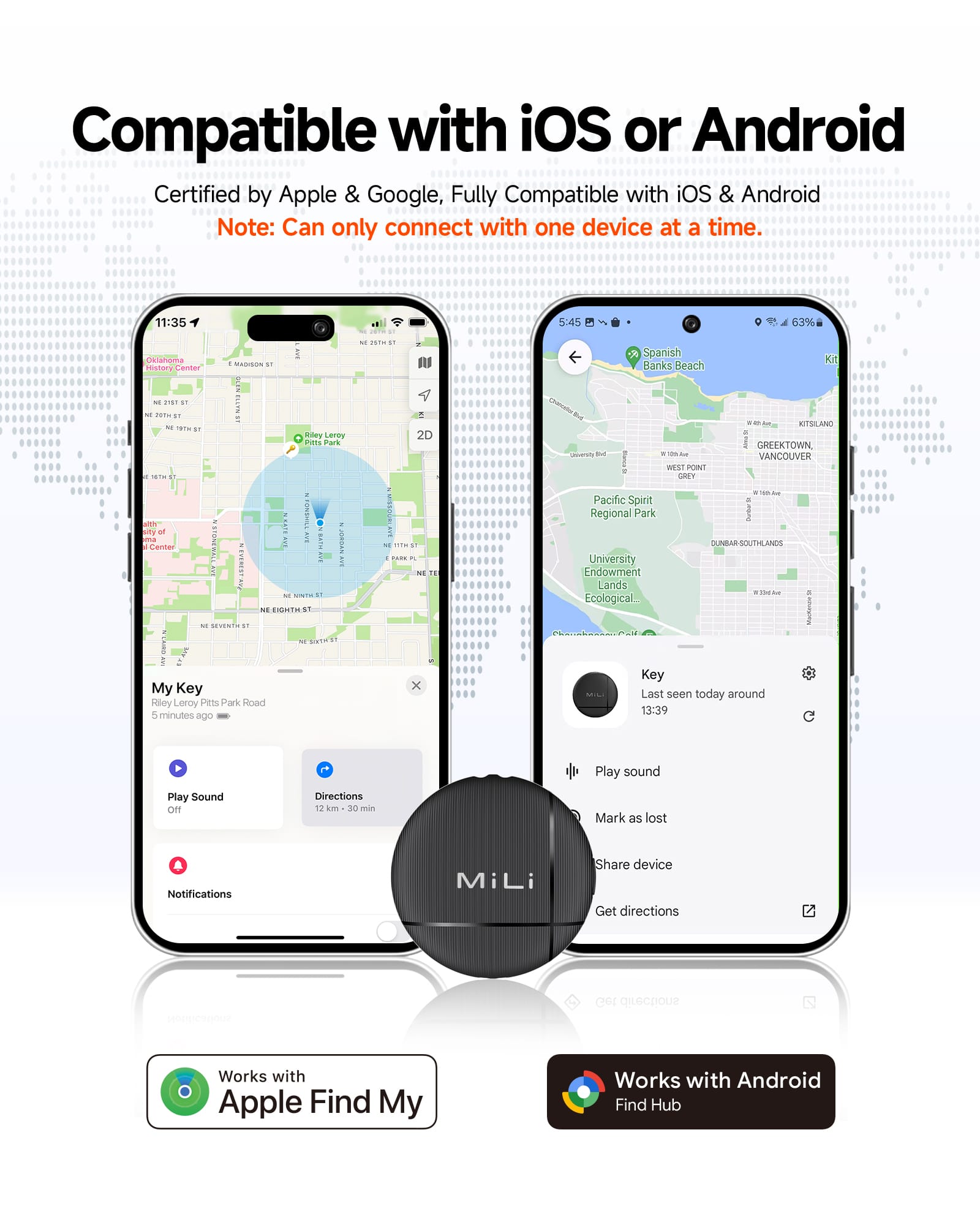 HD-P16-6iOSAndroid产品详情1600-2000-亚马逊-1.jpg MiLi MiTag Duo Smart Finder for both Android & iOS – replaceable battery, Google & Apple Find My certified - Image 2