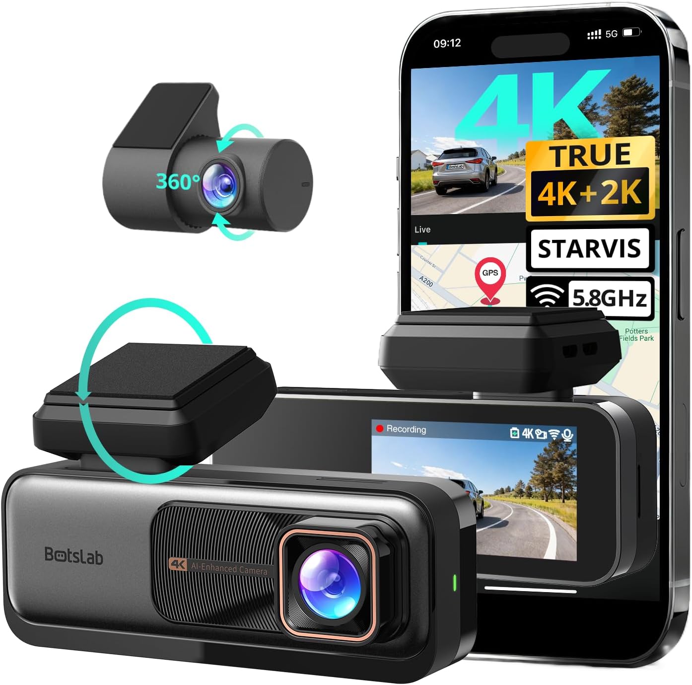 products9_6a0429aa715326.79422151.jpg Botslab G980H Pro Dual Dash Cam 4K Dash Cam Front and Rear - Image 1